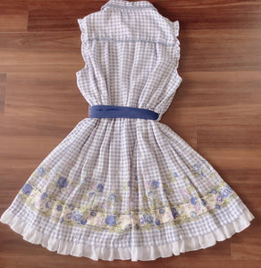 axes femme Blue Rose & Ribbon Check Dress