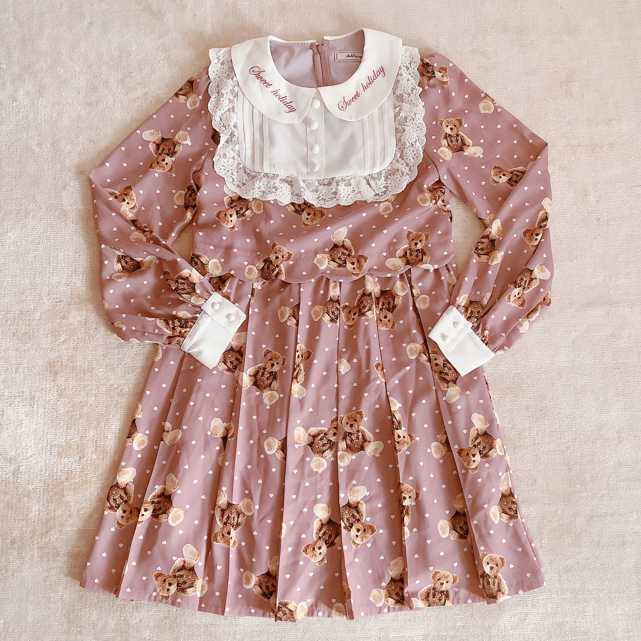 Ank Rouge Teddy Bear Collared Dress