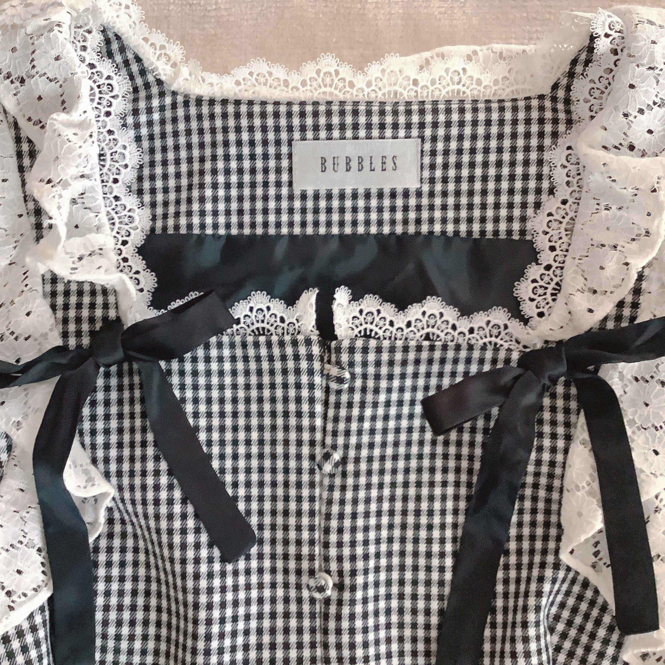 BUBBLES Black Gingham Check Tulle Dress