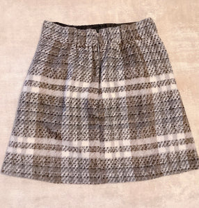 Honey Cinnamon Fur Pocket Check Mini Skirt