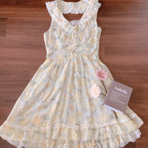 axes femme Yellow Rose Chiffon Dress