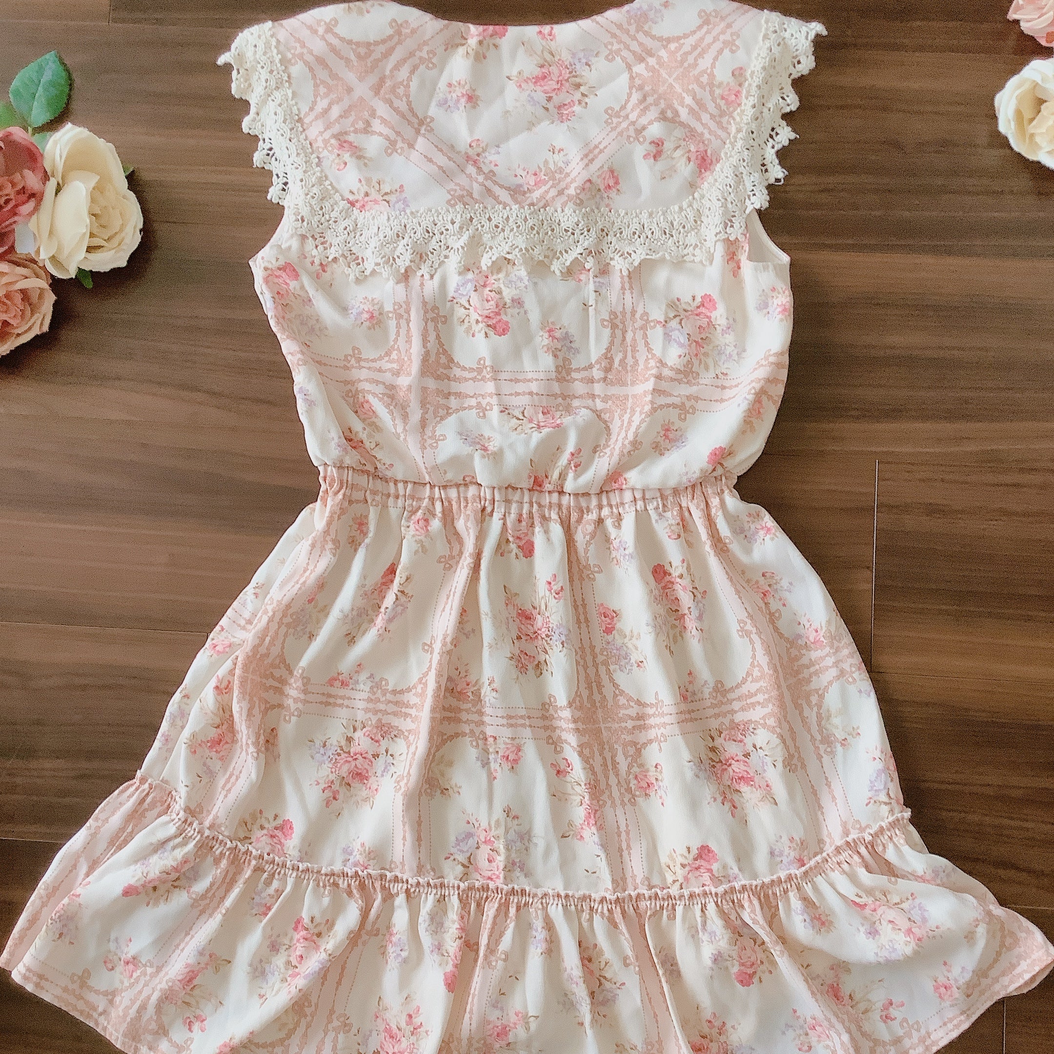 LIZ LISA Sailor Collar Floral Dress