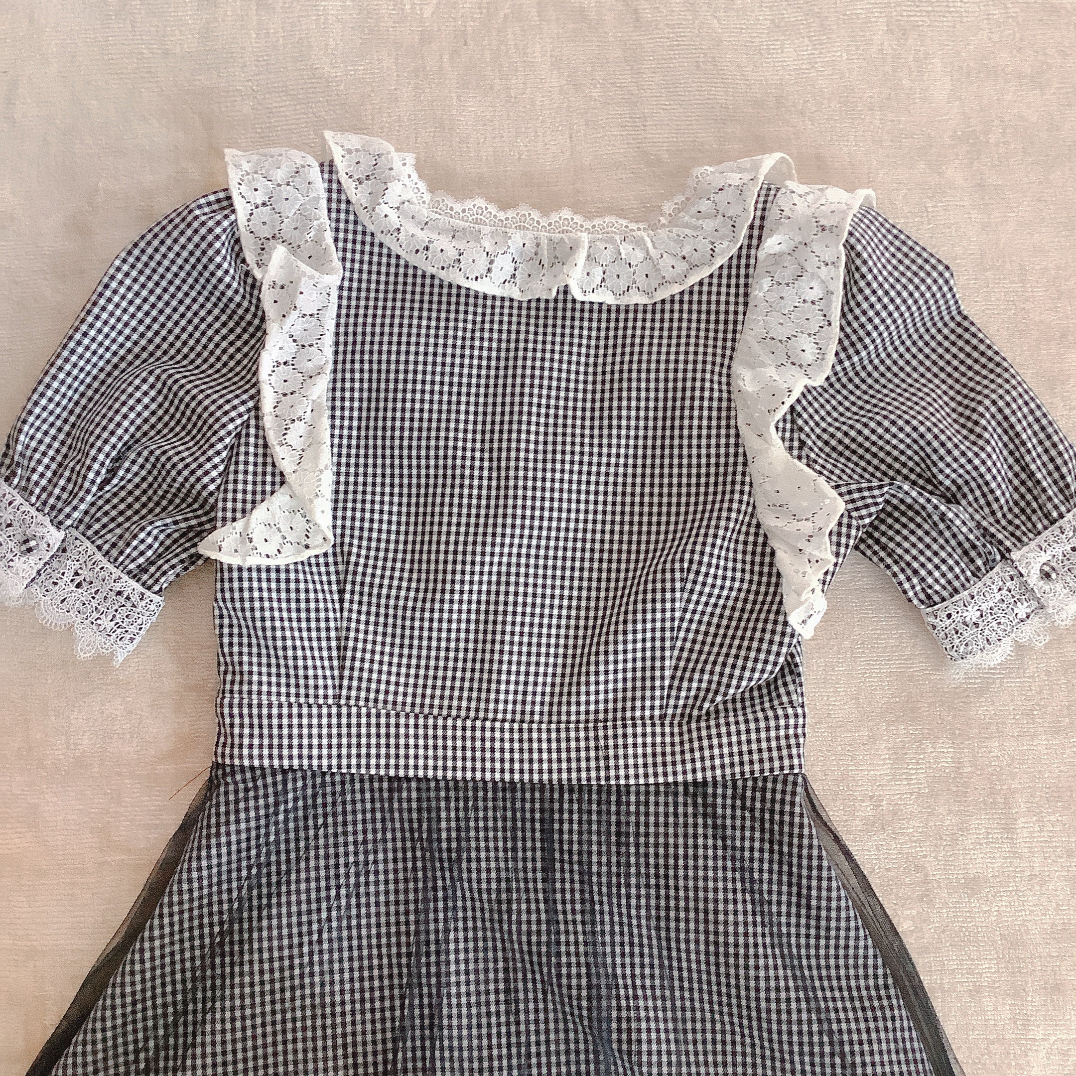 BUBBLES Black Gingham Check Tulle Dress