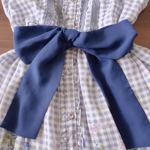 axes femme Blue Rose & Ribbon Check Dress