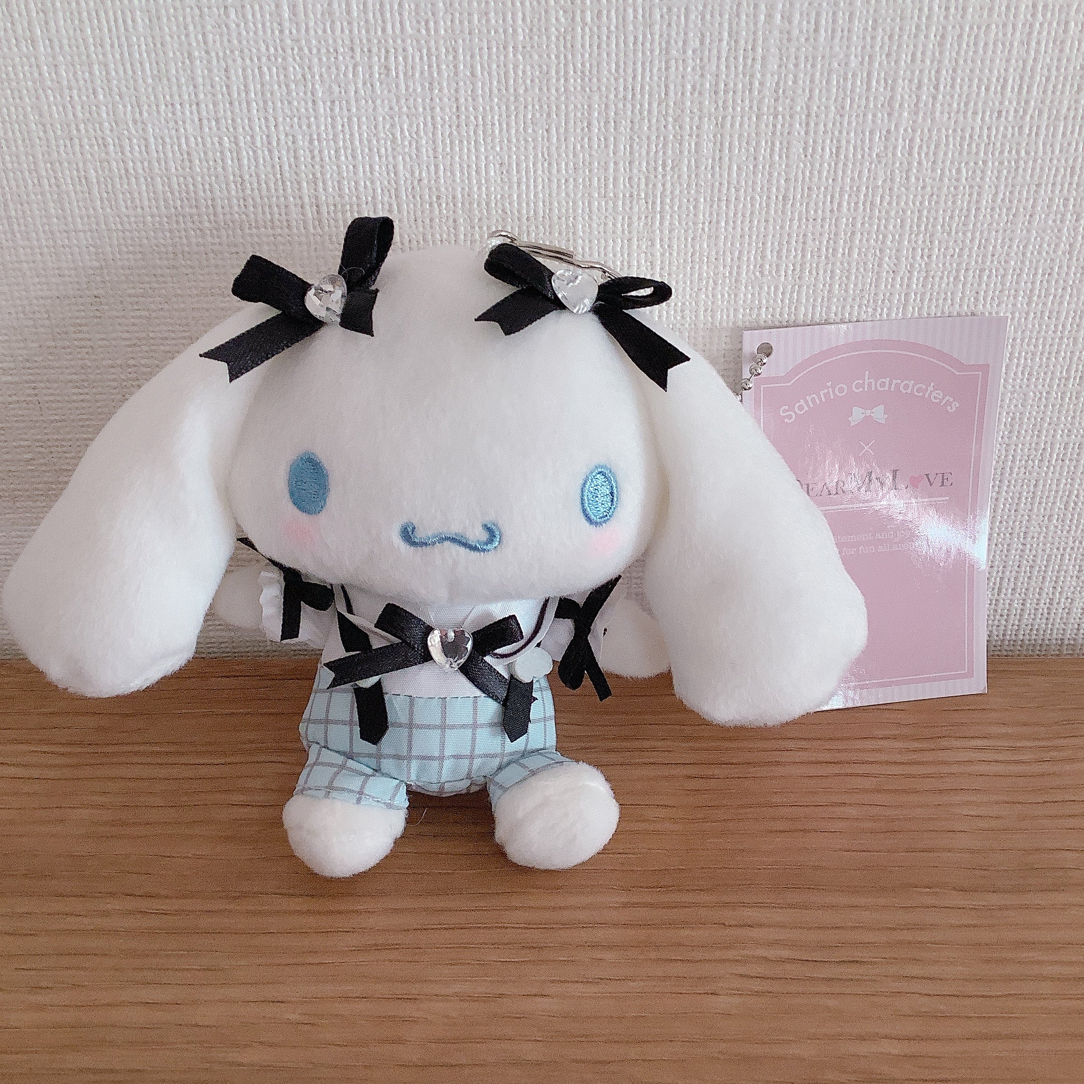 DearMyLove x Sanrio Cinnamoroll (Black Ribbon) Plush Key Chain Ryosan Jirai