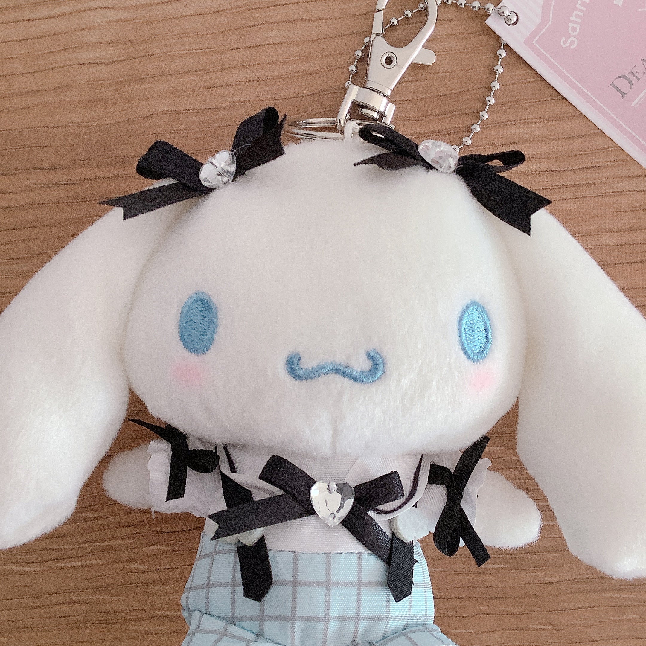 DearMyLove x Sanrio Cinnamoroll (Black Ribbon) Plush Key Chain Ryosan Jirai