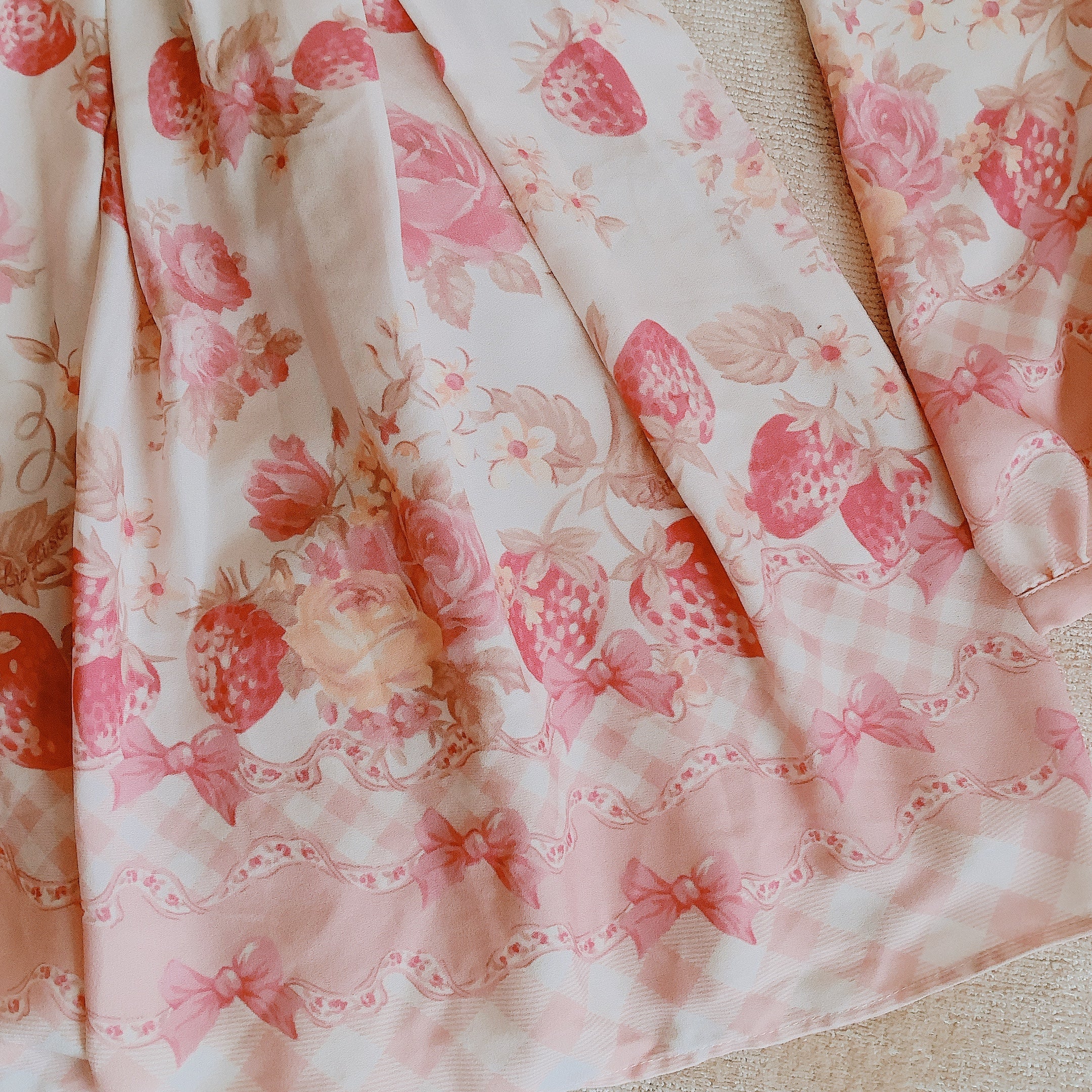 LIZ LISA x My Melody Melo Melo Strawberry Long Sleeve Dress