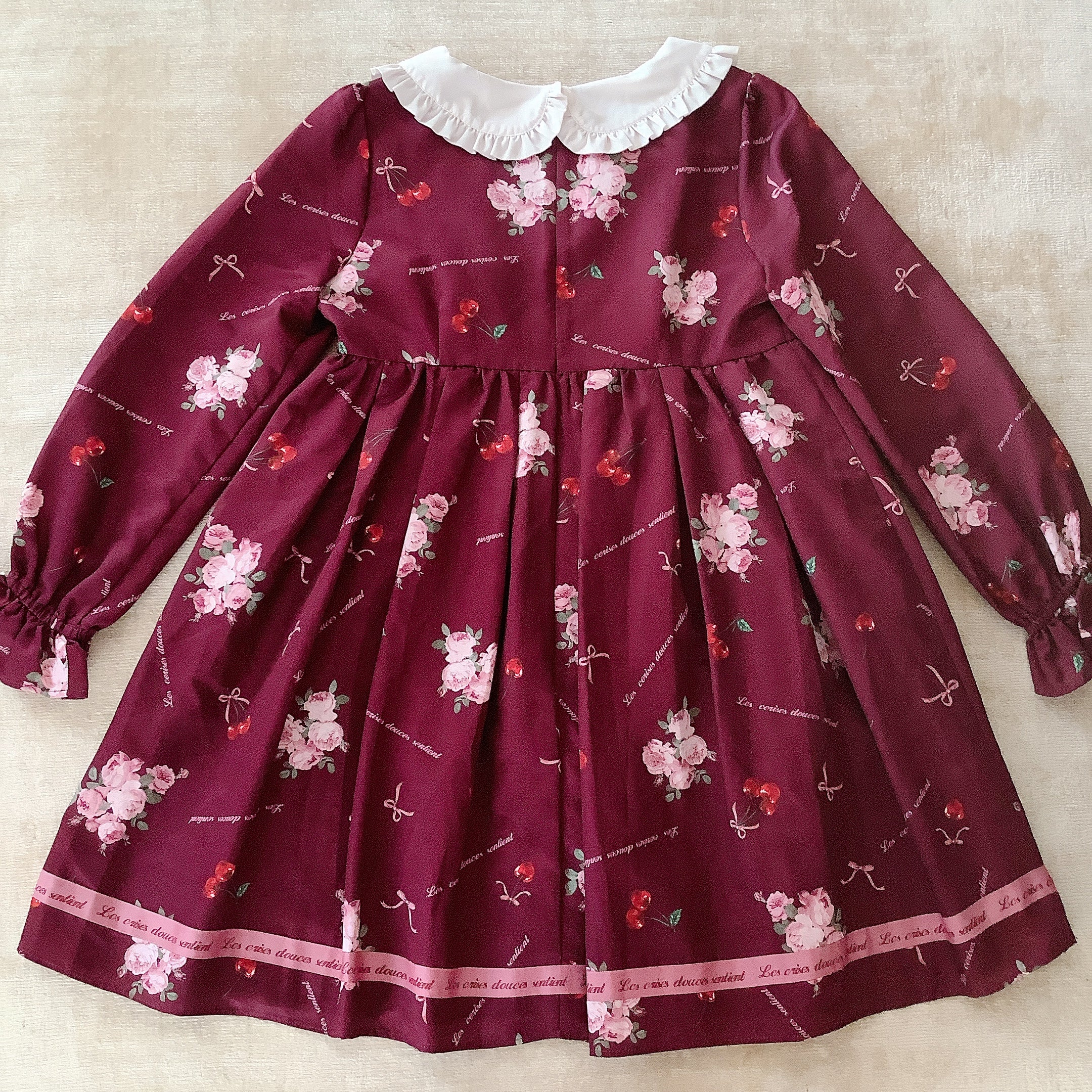 Ank Rouge Rose x Cherry Long Sleeve Baby Doll Dress