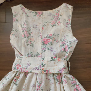 Fint Floral Ivory Jumper Dress w/ Brown Blouse Set