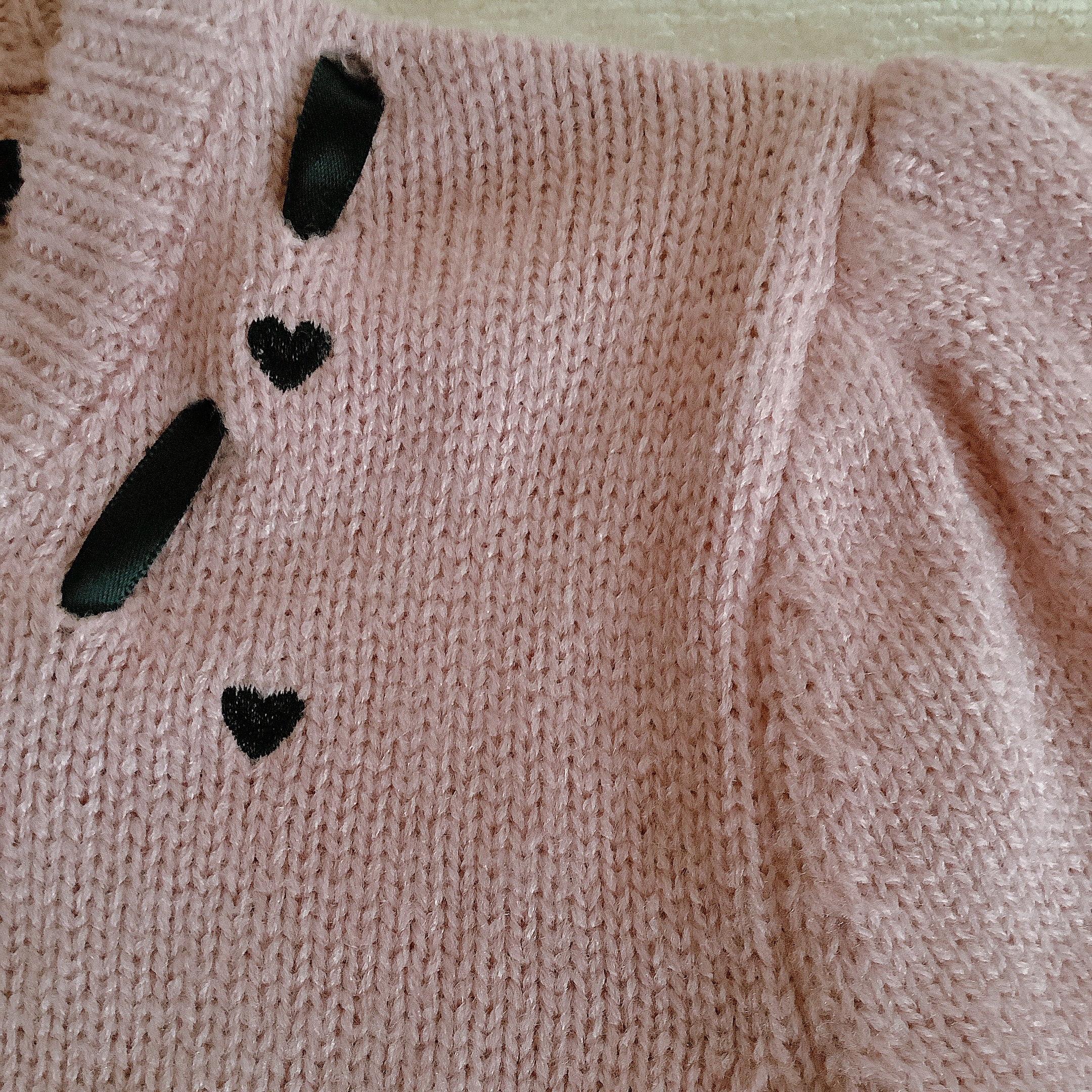 evelyn Heart Pink Knit