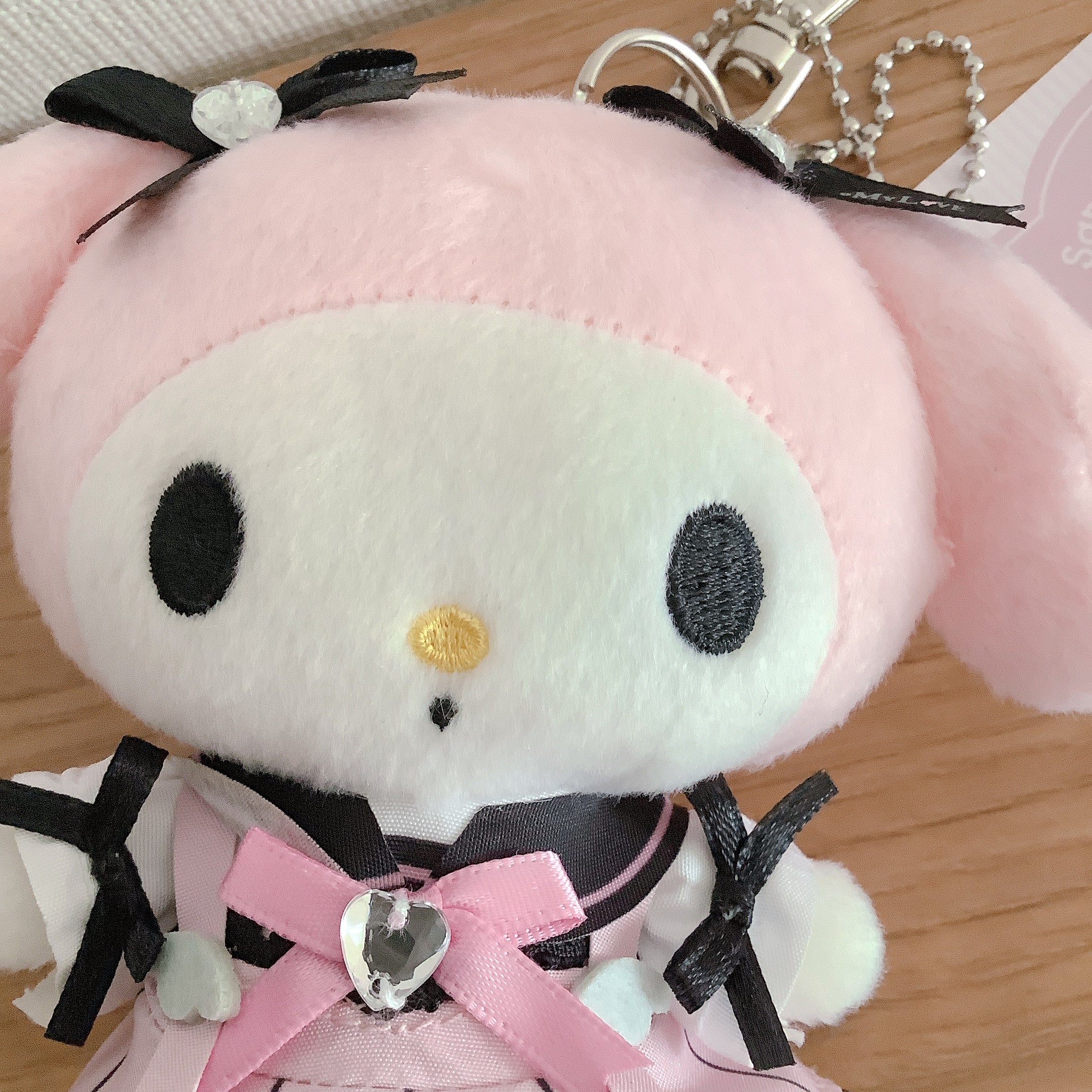 DearMyLove x Sanrio My Melody (Black Ribbon) Plush Key Chain Ryosan Jirai