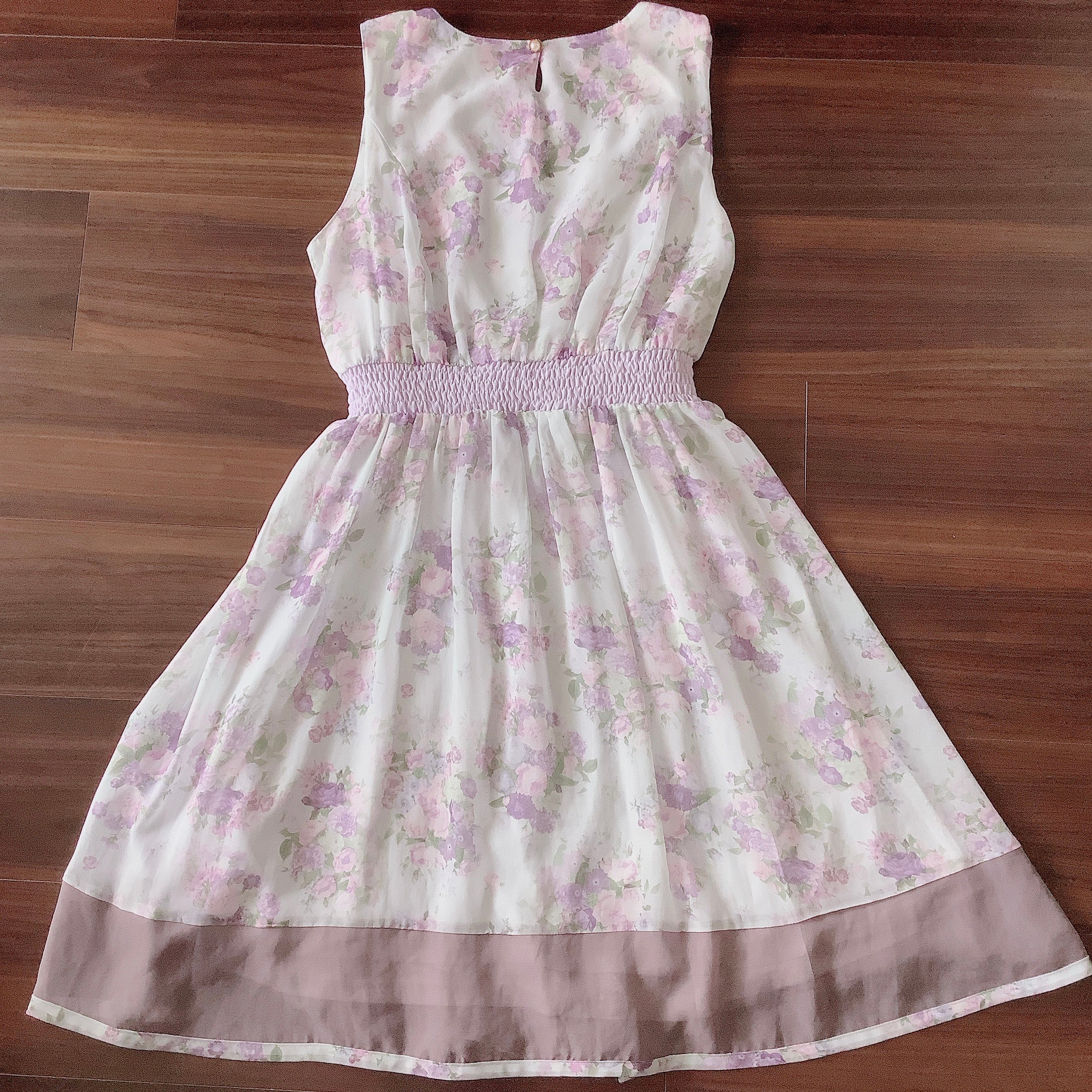 axes femme Pale Purple Flower Chiffon Dress