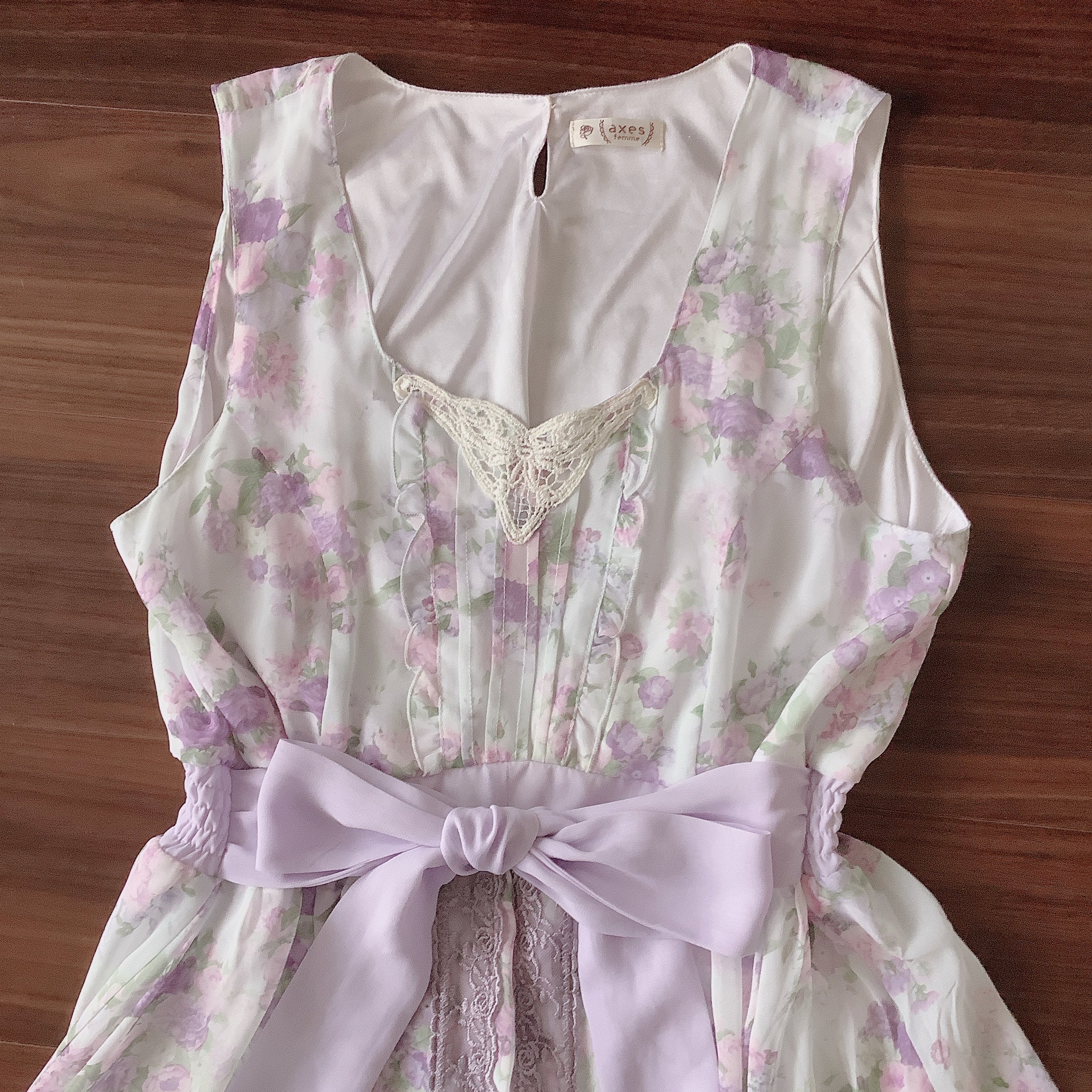 axes femme Pale Purple Flower Chiffon Dress