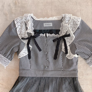 BUBBLES Black Gingham Check Tulle Dress