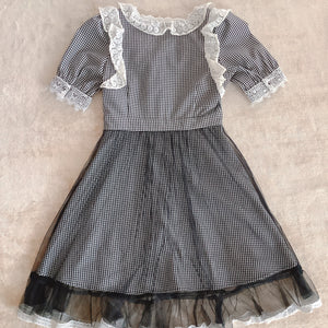 BUBBLES Black Gingham Check Tulle Dress