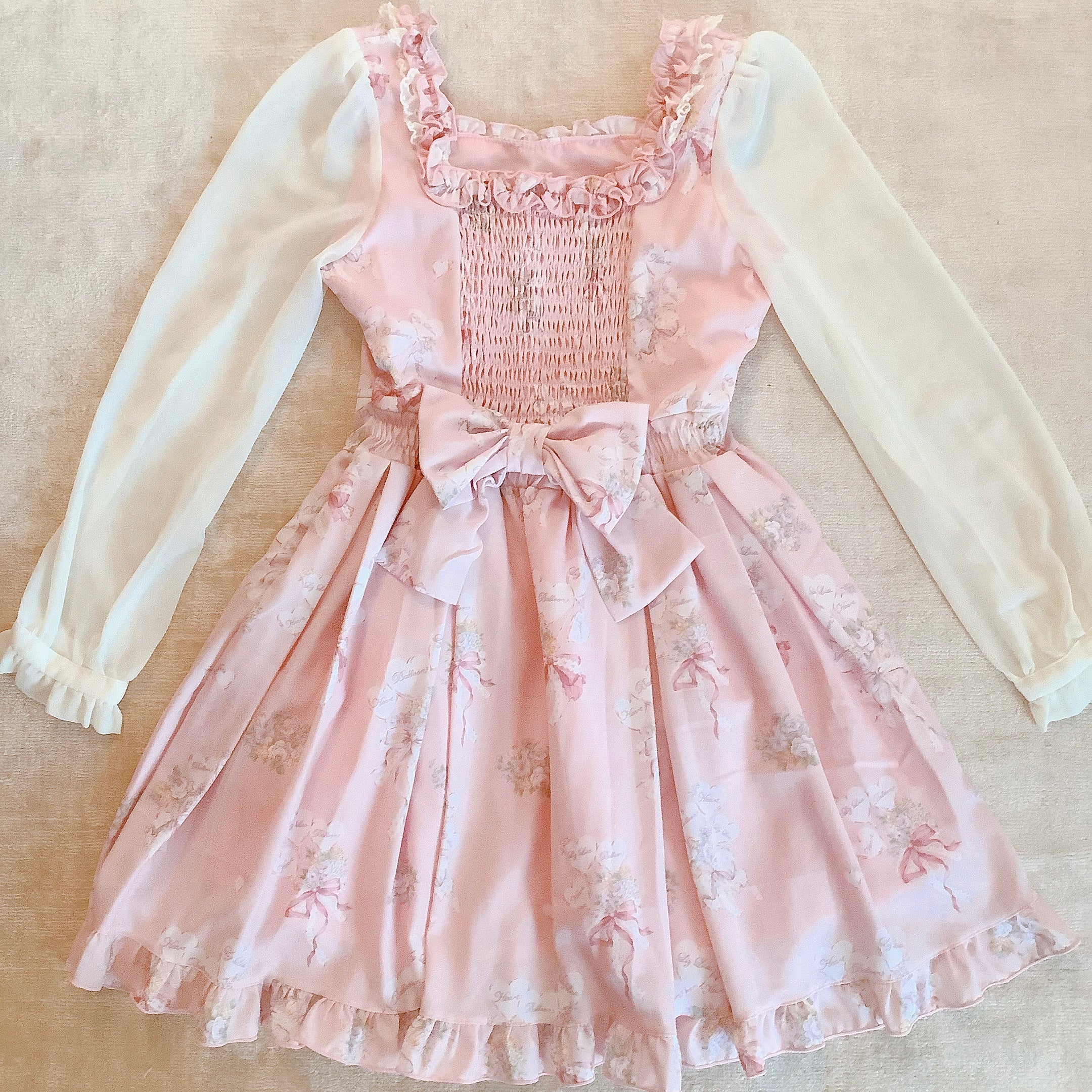 LIZ LISA Heart Balloons Pink Long Sleeve Dress