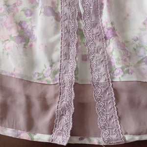 axes femme Pale Purple Flower Chiffon Dress