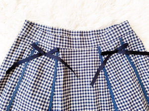 evelyn Gingham Check Skirt (Blue)