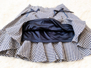 evelyn Gingham Check Skirt (Blue)