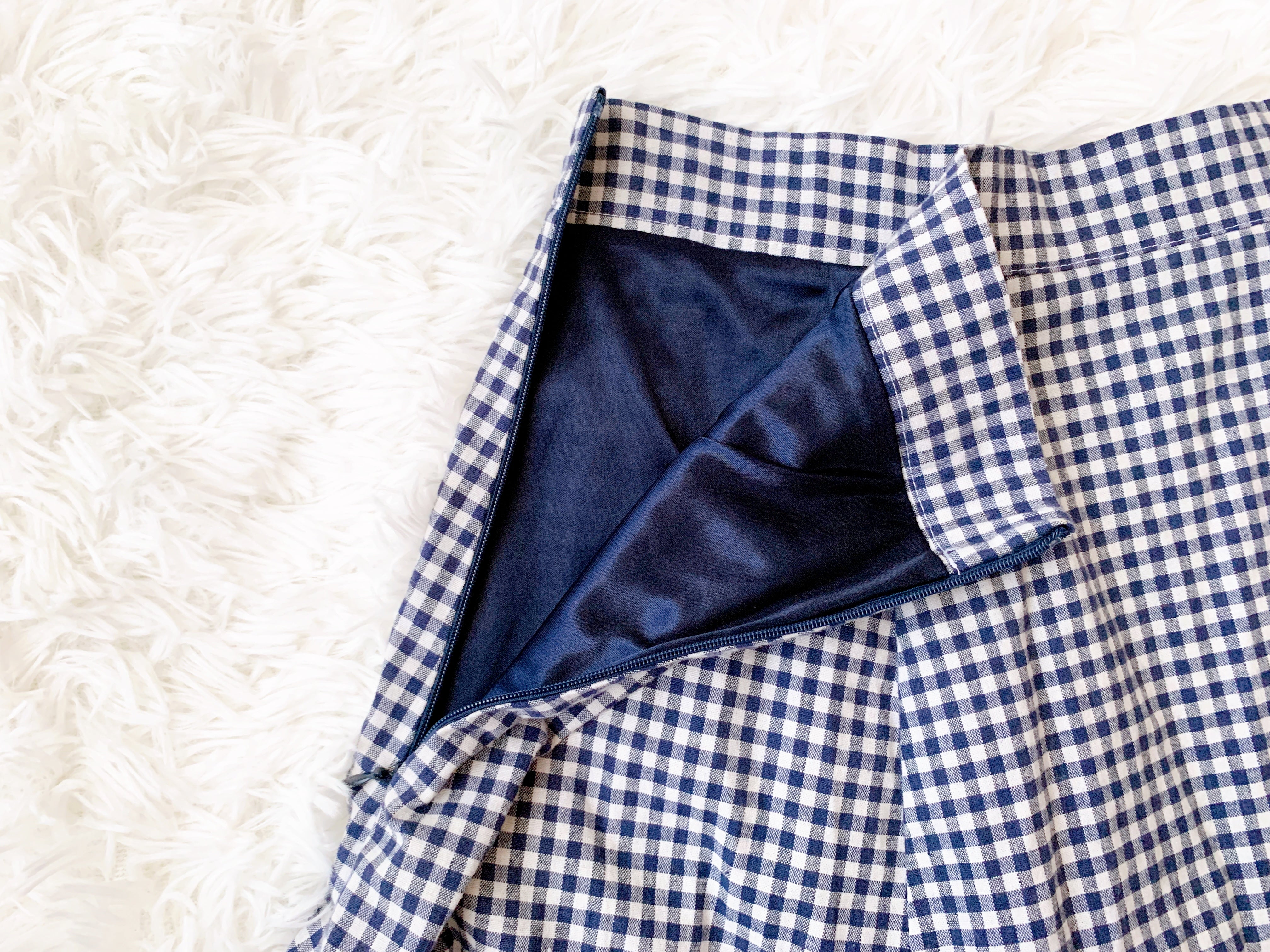 evelyn Gingham Check Skirt (Blue)