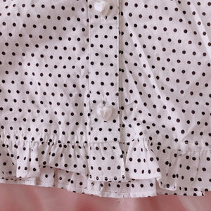 Ank Rouge Polka Dot Ribbon Blouse (White) New with tags