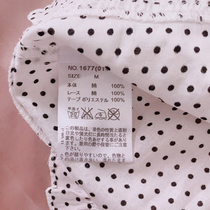 Ank Rouge Polka Dot Ribbon Blouse (White) New with tags