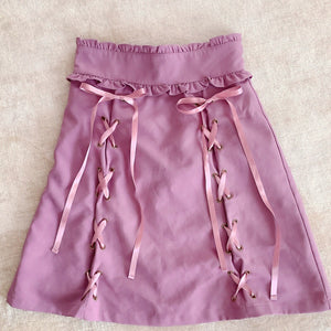 Ank Rouge Ribbon Braided Mini Skirt (Pink)