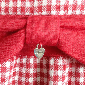 MILK Red Gingham Check Long Sleeve Wool Dress