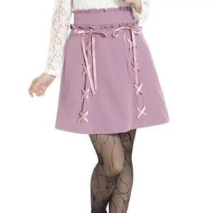 Ank Rouge Ribbon Braided Mini Skirt (Pink)